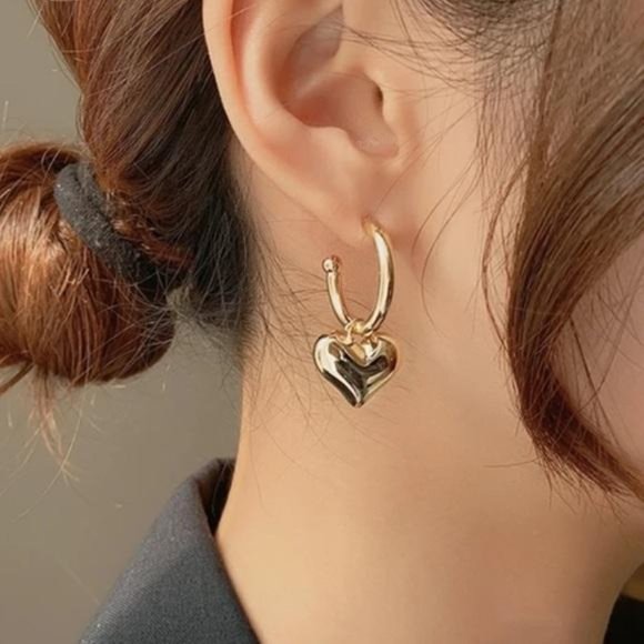 NEW 925 STERLING SILVER HEART PENDANT EARRINGS, NICE EARRINGS, CUTE EARRINGS